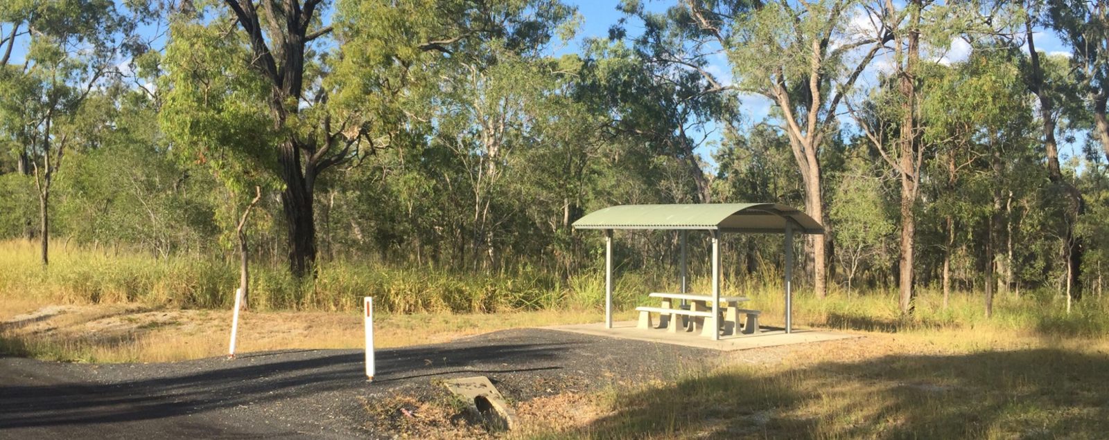 New shelter and picnic setting at the Rodds Bay rest area